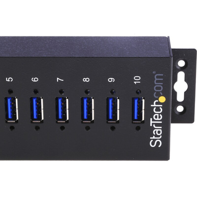 StarTech.com 10 Port USB 3.0 USB A  Hub, Terminal Connector Powered, 198 x 56 x 31mm