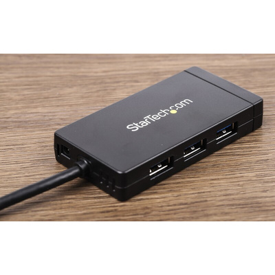 StarTech.com 3 Port USB 3.1 USB A, USB C  Hub, AC Adapter Powered, 87 x 45 x 14mm