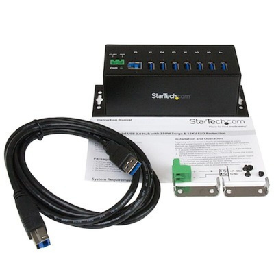 StarTech.com 7 Port USB 3.0 USB A  Hub, Terminal Connector Powered, 145 x 54 x 45mm