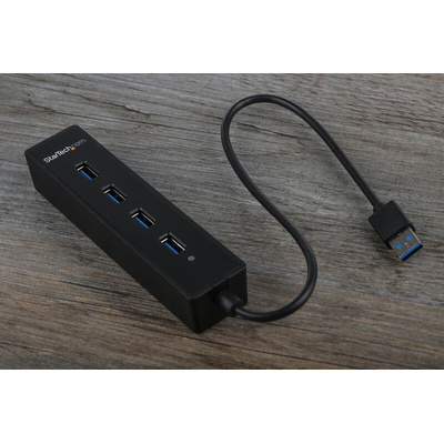 StarTech.com 4 Port USB 3.0 USB A  Hub, USB Powered, 137 x 30 x 22mm