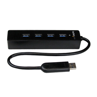 StarTech.com 4 Port USB 3.0 USB A  Hub, USB Powered, 137 x 30 x 22mm