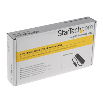 StarTech.com 4 Port USB 3.0 USB A  Hub, USB Powered, 137 x 30 x 22mm