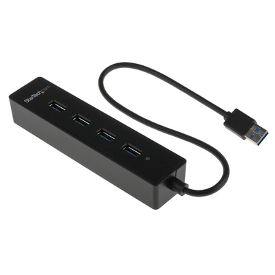 StarTech.com 4 Port USB 3.0 USB A  Hub, USB Powered, 137 x 30 x 22mm