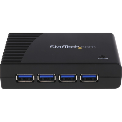 StarTech.com 4 Port USB 3.0 USB A  Hub, AC Adapter - UK Plug Powered, 95 x 68 x 23mm
