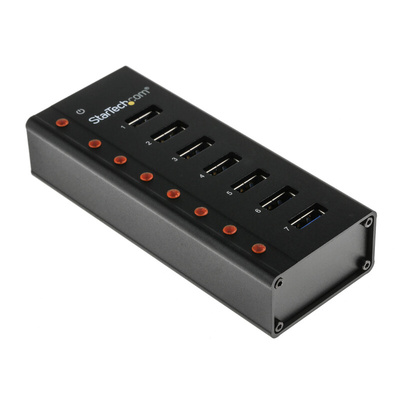 StarTech.com 7 Port USB 3.0 USB A  Hub, AC Adapter Powered, 110 x 44 x 24mm