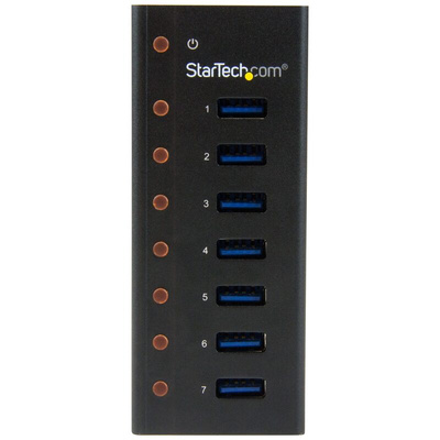 StarTech.com 7 Port USB 3.0 USB A  Hub, AC Adapter Powered, 110 x 44 x 24mm