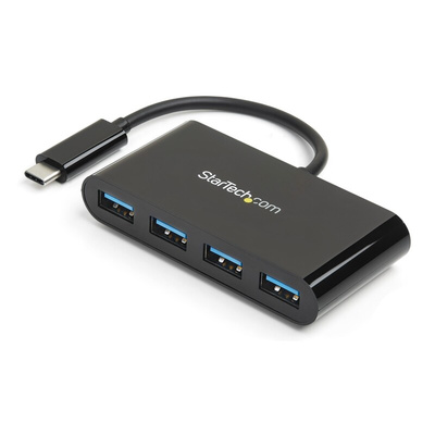 StarTech.com 4 Port USB 3.1 USB A, USB C  Hub, USB Bus Powered, 80 x 41 x 15mm