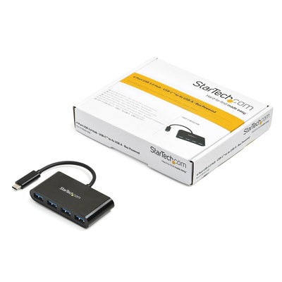 StarTech.com 4 Port USB 3.1 USB A, USB C  Hub, USB Bus Powered, 80 x 41 x 15mm