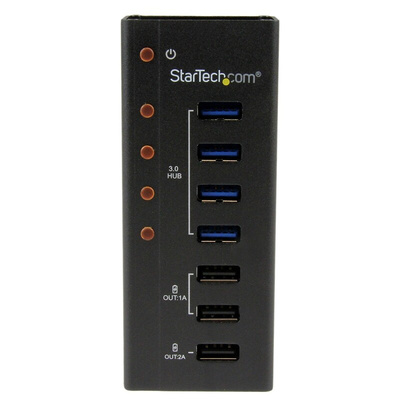 StarTech.com 4 Port USB 3.0 USB A  Hub, AC Adapter Powered, 110 x 45 x 24mm