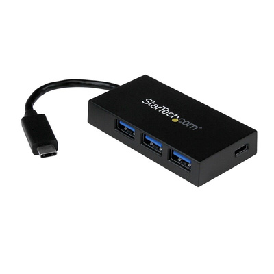 StarTech.com 4 Port USB 3.1 USB A, USB C  Hub, USB Bus Powered, 75 x 40 x 13mm