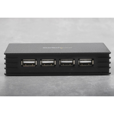 StarTech.com 4 Port USB 2.0 USB A  Hub, AC Adapter - UK Plug Powered, 100 x 60 x 20mm