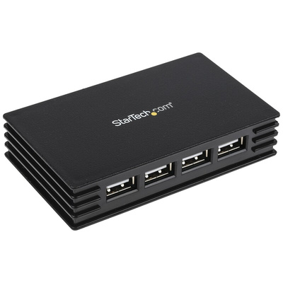 StarTech.com 4 Port USB 2.0 USB A  Hub, AC Adapter - UK Plug Powered, 100 x 60 x 20mm