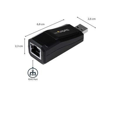Startech USB Ethernet Adapter USB 3.0 USB A to RJ45 10/100/1000Mbit/s Network Speed