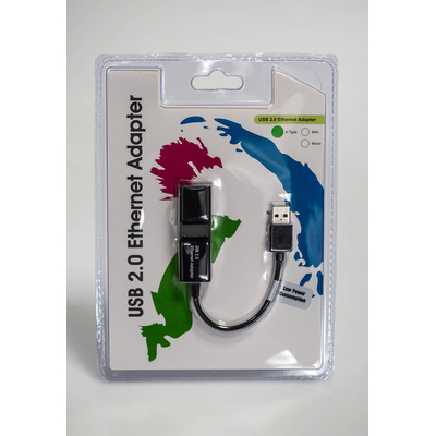 RS PRO USB Ethernet Adapter USB 2.0 USB 2.0 to RJ45 10/100Mbit/s Network Speed