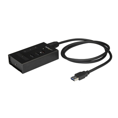 StarTech.com 4 Port USB 3.0 USB A, USB C  Hub, AC Adapter Powered, 100 x 60 x 24mm