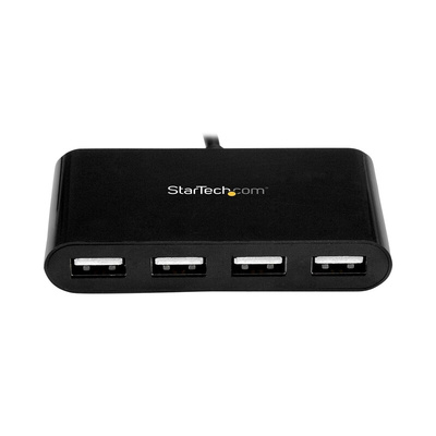 StarTech.com 4 Port USB 2.0 USB A, USB C  Hub, USB Bus Powered, 175 x 80 x 14mm