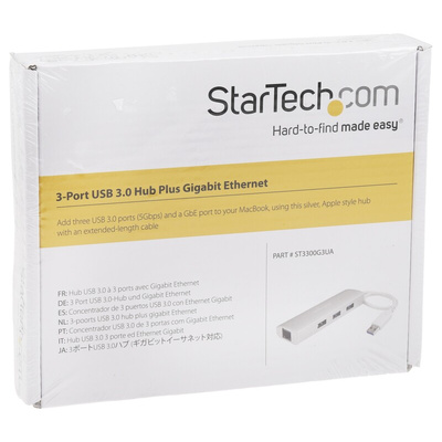 StarTech.com 3 Port USB 3.1 USB A  Hub, USB Bus Powered, 110 x 34 x 18mm