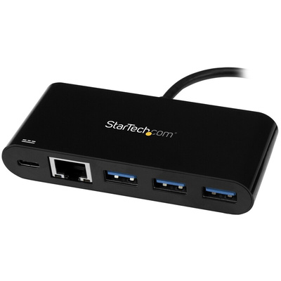 StarTech.com 3 Port USB Ethernet Adapter USB 3.0 USB C to RJ45 10/100/1000Mbit/s Network Speed