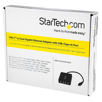 Startech 2 Port USB Ethernet Adapter USB 3.0 USB A to RJ45 2 Gbit/s, 5 Gbit/s Network Speed