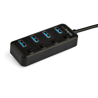 StarTech.com 4 Port USB 3.0 USB A  Hub, USB Bus Powered, 85 mm x 34.9 mm x 1.9cm