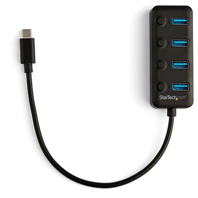 StarTech.com 4 Port USB 3.0 USB A  Hub, USB Bus Powered, 85 mm x 34.9 mm x 1.9cm