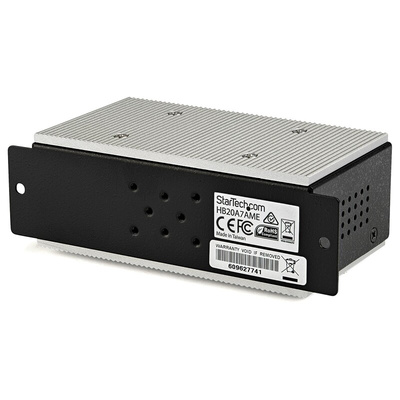 StarTech.com 7 Port USB 2.0 USB A  Hub, Terminal Connector Powered, 13.2cm