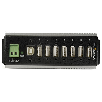 StarTech.com 7 Port USB 2.0 USB A  Hub, Terminal Connector Powered, 13.2cm