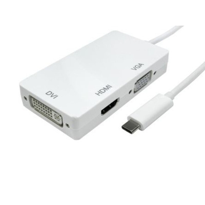 RS PRO USB C to DVI, HDMI, VGA Adapter, USB 3.1, 1 Supported Display(s)
