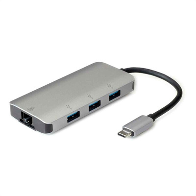 Roline 3 Port USB Network Adapter USB 3.0, USB 3.2 USB C to RJ45