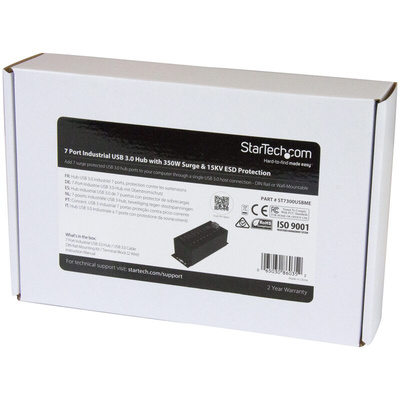 StarTech.com 7 Port USB 3.0 USB A, USB B  Hub, AC Adapter Powered, 166 x 242 x 55mm