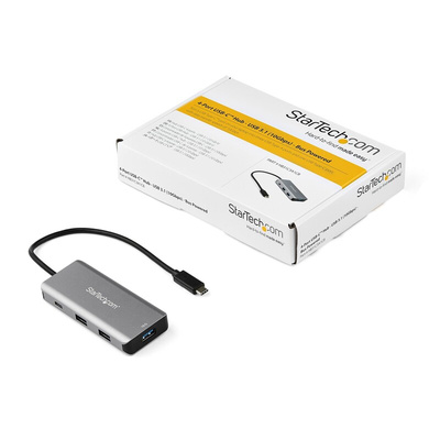 StarTech.com 4 Port USB 3.1 USB A, USB C  Hub, USB Bus Powered, 144 x 207 x 38mm