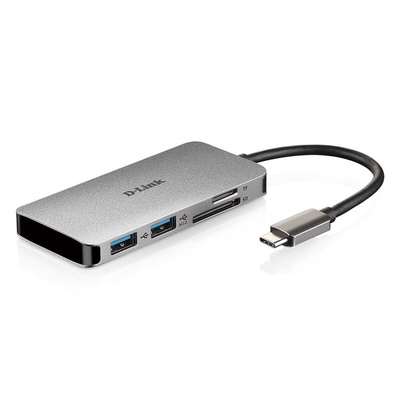 D-Link 2 Port USB 3.0 USB C  Hub, USB Powered, 95 x 45 x 11mm