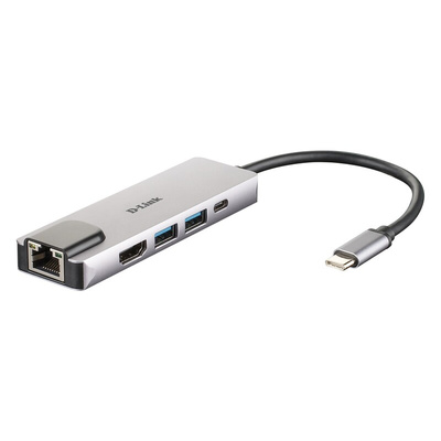 D-Link 2 Port USB 3.0 USB C  Hub, USB Powered, 103 x 31 x 11mm