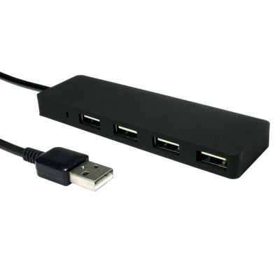 RS PRO 4 Port USB 2.0 USB A  Hub, USB Powered, 105 x 30 x 10mm