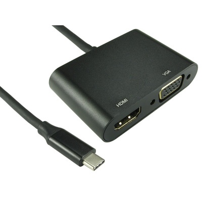 RS PRO USB C to HDMI, VGA Adapter, USB 3.0, 1 Supported Display(s) - 1080