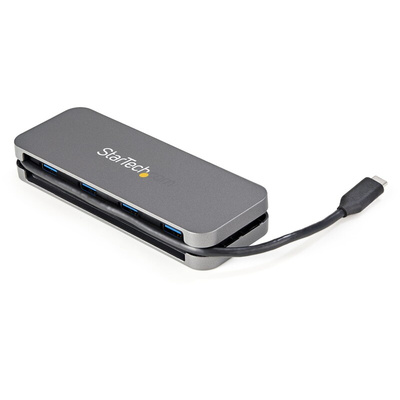 StarTech.com 4 Port USB 3.0, USB 3.1 USB A, USB C  Hub, USB Powered, 50x13.5x20mm
