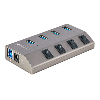 StarTech.com 4 Port USB 3.2 USB A, USB B USB C Hub, AC Adapter Powered, 2.3 x 0.8 x 4.5in