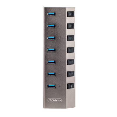 StarTech.com 7 Port USB 3.2 USB A, USB B USB C Hub, AC Adapter Powered, 0.8 x 2.3 x 7.6in