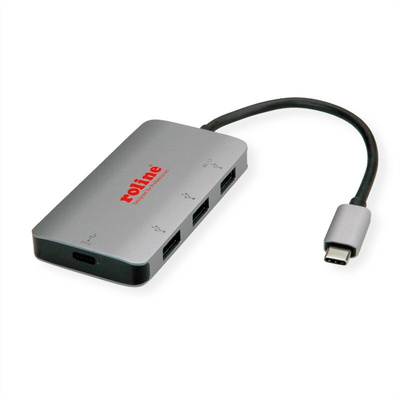 Roline 4 Port USB 3.2 USB C  Hub, USB Bus Powered, 100 x 40 x 10mm