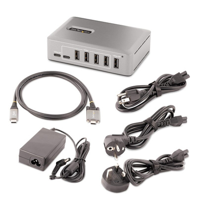 StarTech.com 10 Port USB 3.2 USB A, USB C  Hub, AC Adapter Powered, 11.5 x 8 x 3cm