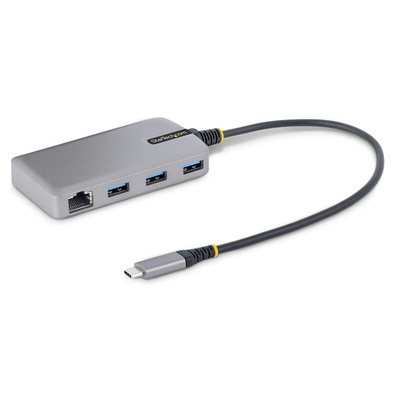StarTech.com 3 Port USB 3.2 USB A, USB B, USB C USB C Hub, USB Bus Powered, 42 x 5.4 x 1.6cm