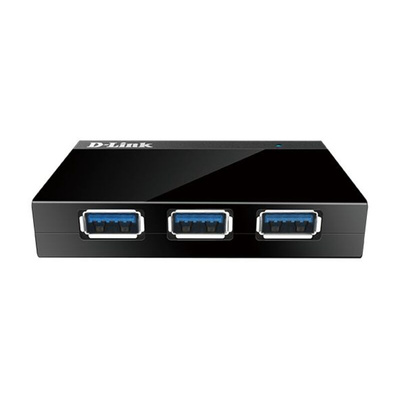 D-Link 4 Port USB 3.0 USB A USB 3.0 Hub, External Power Adapter Powered, 75 x 51 x 14.5mm