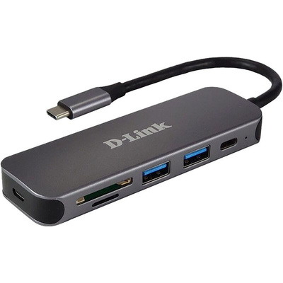 D-Link 3 Port USB C USB A, USB C USB C Hub, USB Bus Powered, 118 x 35 x 13.5mm