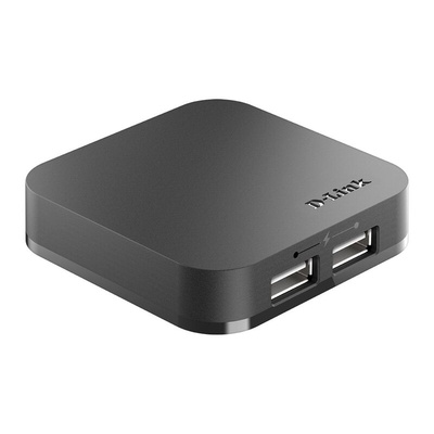 D-Link 4 Port USB 2.0 USB A USB 2.0 Hub, External Power Adapter Powered, 64 x 64 x 14mm