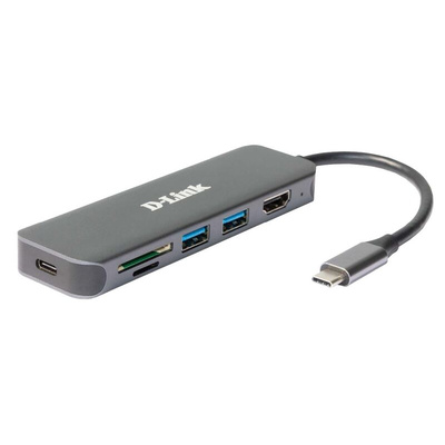 D-Link 3 Port USB 1.1, USB 2.0, USB 3.0 USB C USB C Hub, USB Bus Powered, 118 x 35 x 13mm