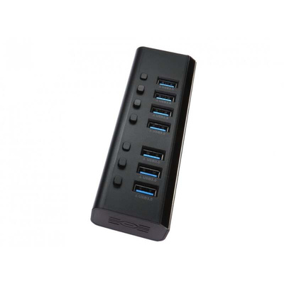 7 Port USB 3.0 USB A  Hub, 167 x 125 x 50mm