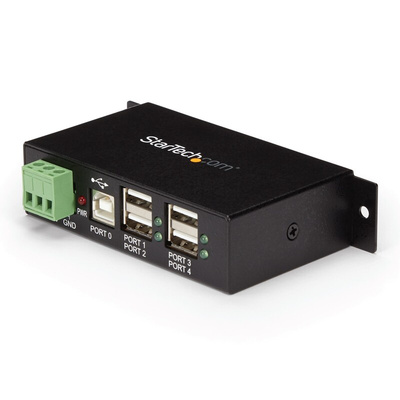 StarTech.com 4 Port USB 2.0 USB A  Hub, Terminal Connector Powered, 114.5 x 57.3 x 26.3mm