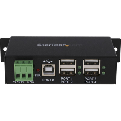 StarTech.com 4 Port USB 2.0 USB A  Hub, Terminal Connector Powered, 114.5 x 57.3 x 26.3mm