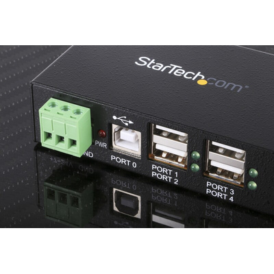 StarTech.com 4 Port USB 2.0 USB A  Hub, Terminal Connector Powered, 114.5 x 57.3 x 26.3mm