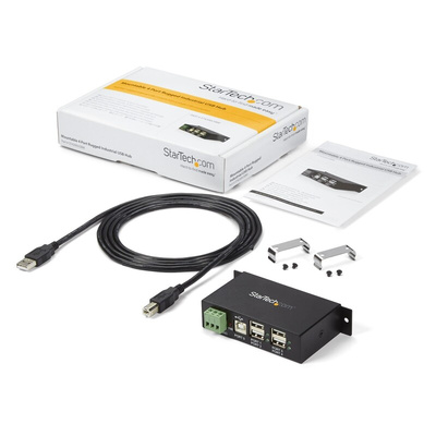 StarTech.com 4 Port USB 2.0 USB A  Hub, Terminal Connector Powered, 114.5 x 57.3 x 26.3mm